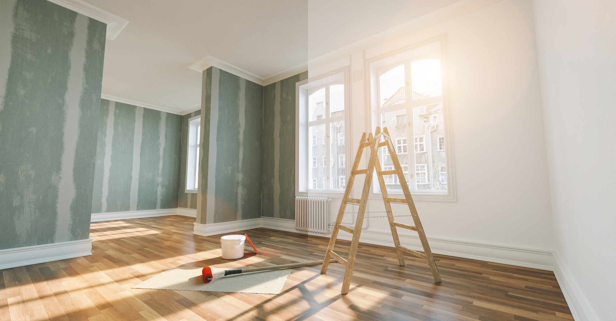 House undergoing property refurbishment.